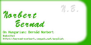 norbert bernad business card