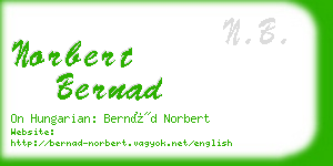 norbert bernad business card